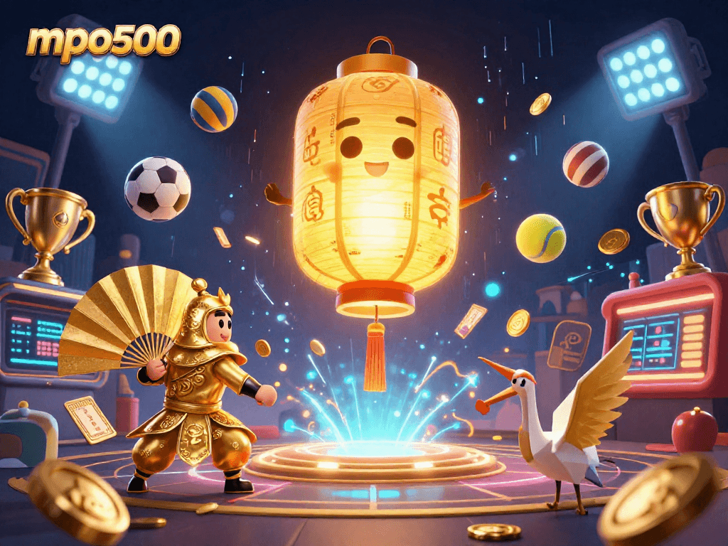 Mainkan mpo500 di kasino dengan semangat lampion dan elemen olahraga yang berkilau.