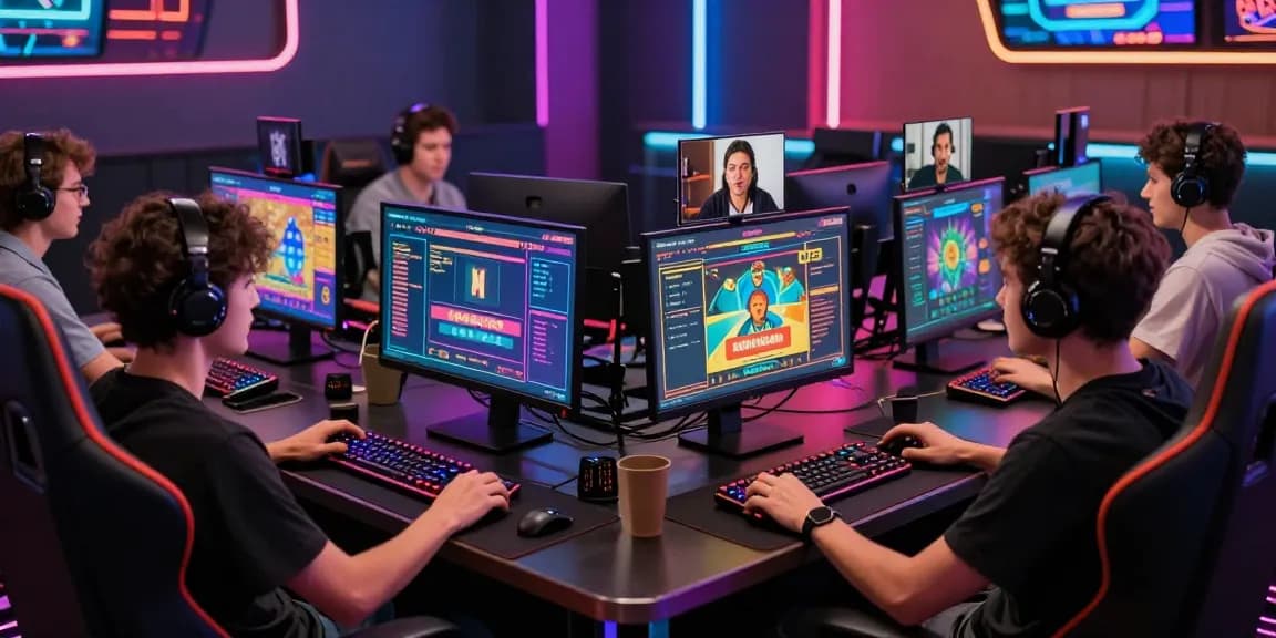 Engaging gaming scene at TEMPOTOTO alternatif, showcasing live casino excitement and vibrant gaming setups.