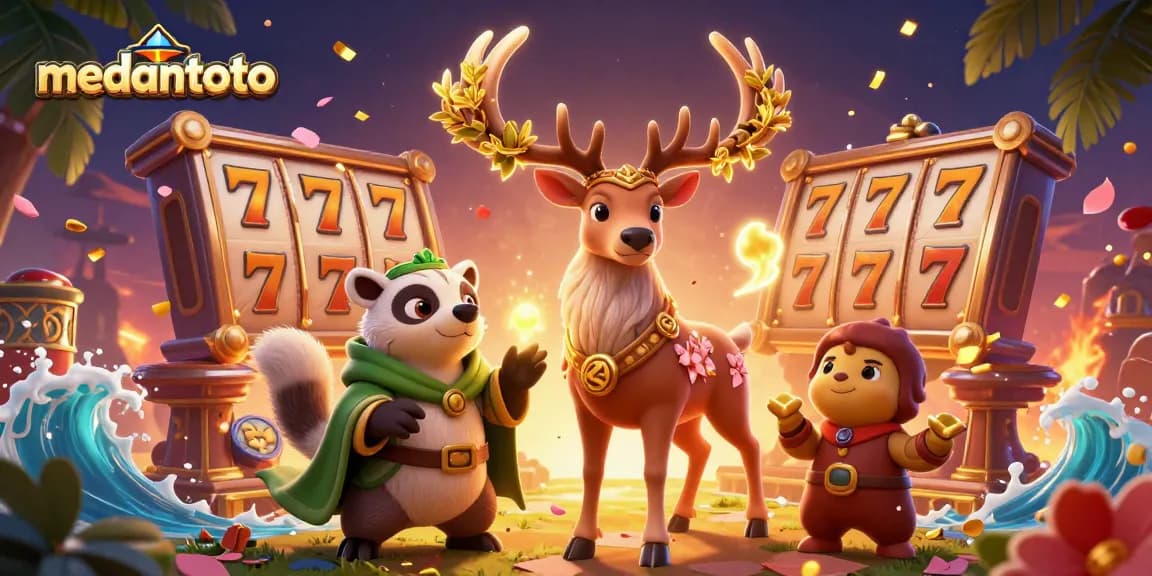 Gambler meraih kemenangan di medantoto dengan slot dan simbol keberuntungan yang menarik.