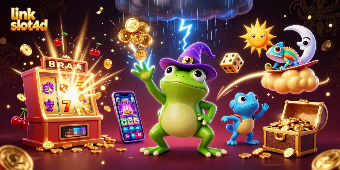 Topup game favorit di link slot4d, dengan desain 3D penuh warna yang menggembirakan.