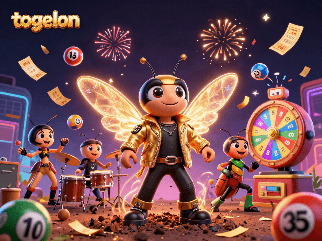 Engage with togelon thrills as vibrant lottery elements explode in a rich celebration scene.
