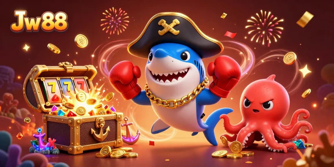 Engage with Jw 88 at this vibrant online casino featuring dynamic characters immersed in a jackpot atmosphere.