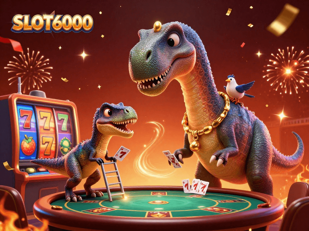 Mainkan SLOT6000 dengan karakter kartun unik di kasino virtual yang ramai.