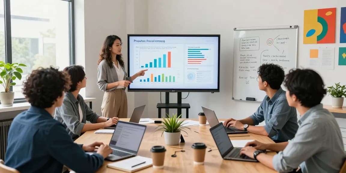 Collaboration in a modern workspace linked to generating social impact through investment.