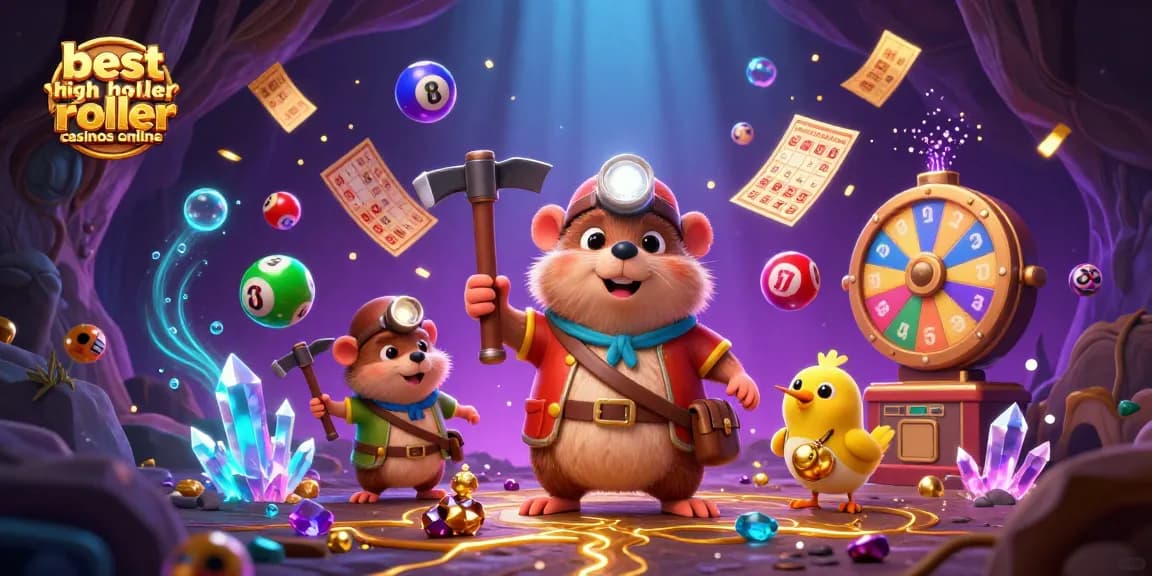 Experience the excitement of the best high roller casinos online with dynamic gaming elements in a vibrant scene.