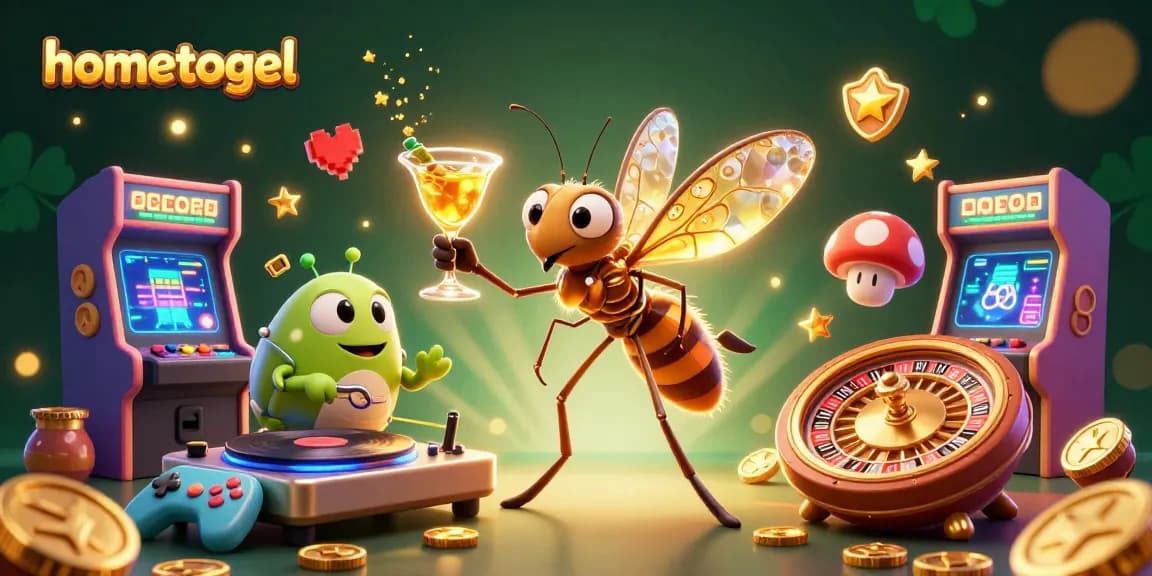 Engage with hometogel: A vibrant gaming scene featuring unique characters and casino elements.