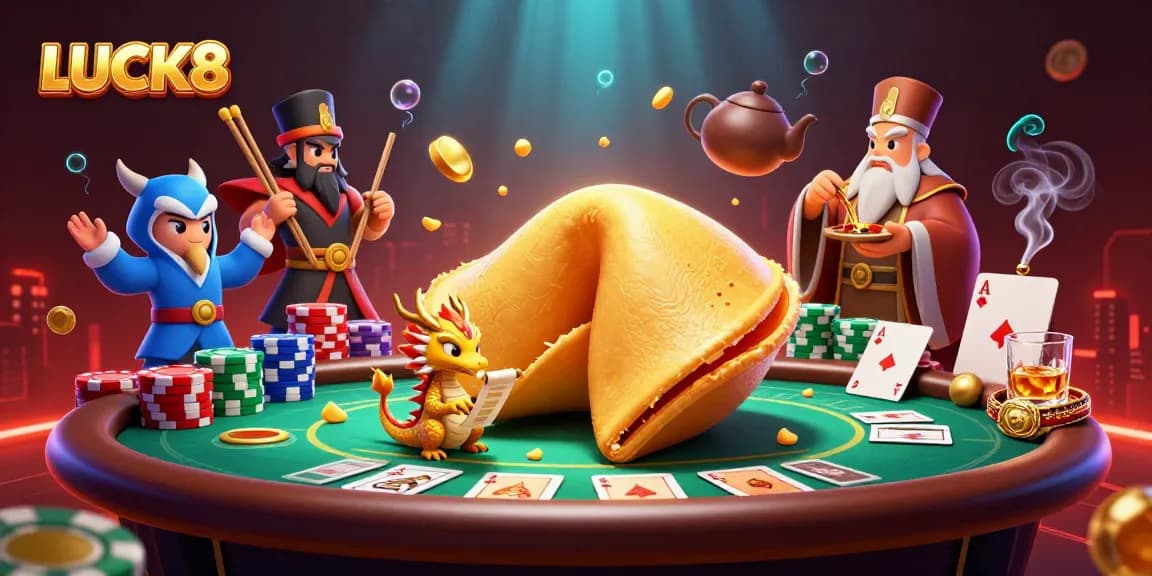 LUCK8 mang đến trải nghiệm chơi cá cược đặc sắc với những đại diện như bánh quy may mắn và rồng thông thái.