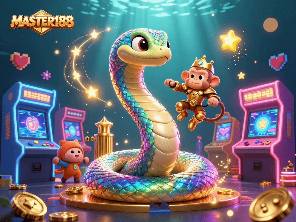 Engage with thrilling gameplay as MASTER188 brings vibrant casino excitement and colorful characters to life.