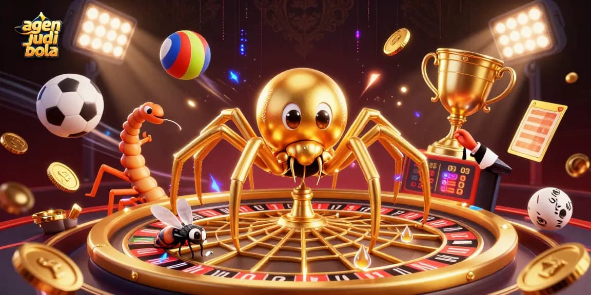 Engage in betting action at agen judi bola with a vibrant 3D illustration of sports themes.