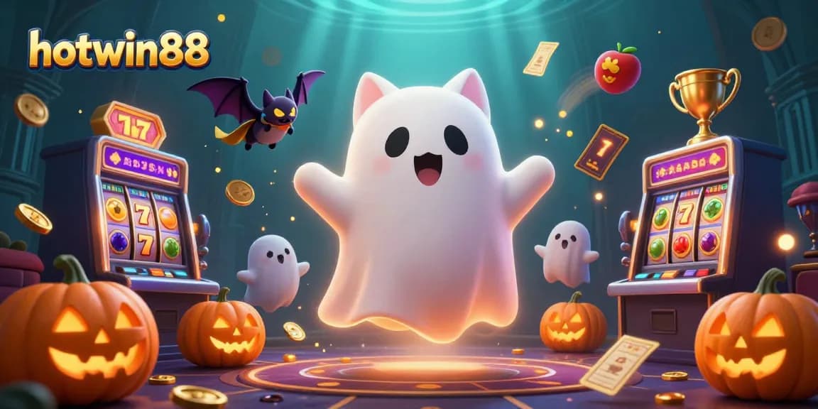 Mengalami slot gacor online di hotwin88 dengan karakter kucing hantu dan bat vampire, penuh simbol slot dan koin emas