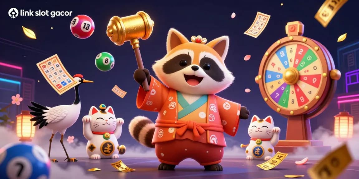 Menangkan peluang dengan permainan link slot gacor dan karakter tanuki beruntung yang meriah.