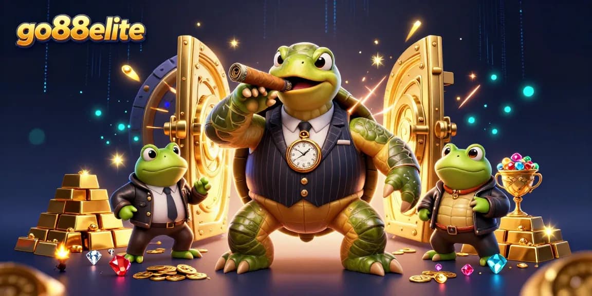 Experience thrilling gameplay with go88elite amid a vibrant casino scene filled with treasures and excitement.
