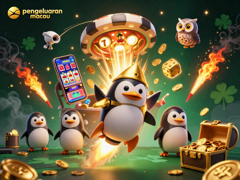 Melihat pengeluaran macau saat jackpot muncul dari mesin slot 3D dengan koin emas yang meledak.