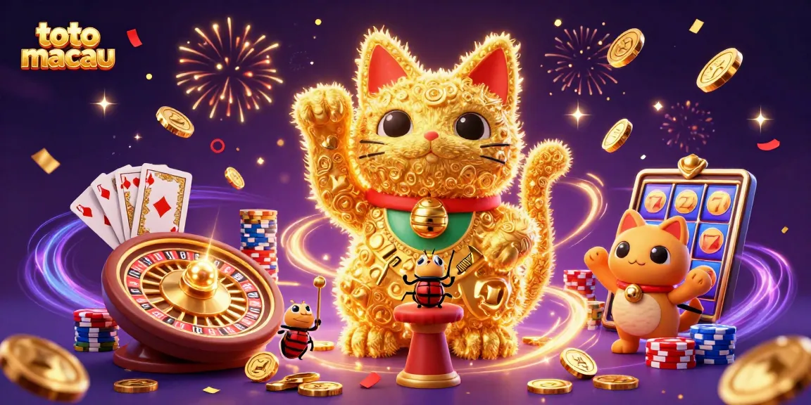 Raih keberuntungan di toto macau dengan simbol kasino yang memukau dan kucing keberuntungan.