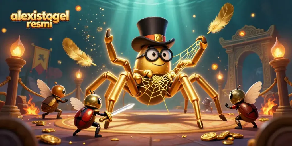 Gamer berkompetisi dengan strategi terbaik di alexistogel resmi dalam ilustrasi 3D menarik.