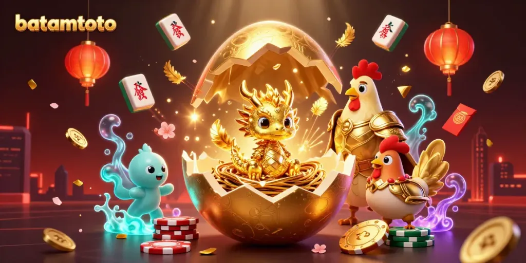 Engage with batamtoto at a vibrant casino scene featuring a golden dragon and poker chips.