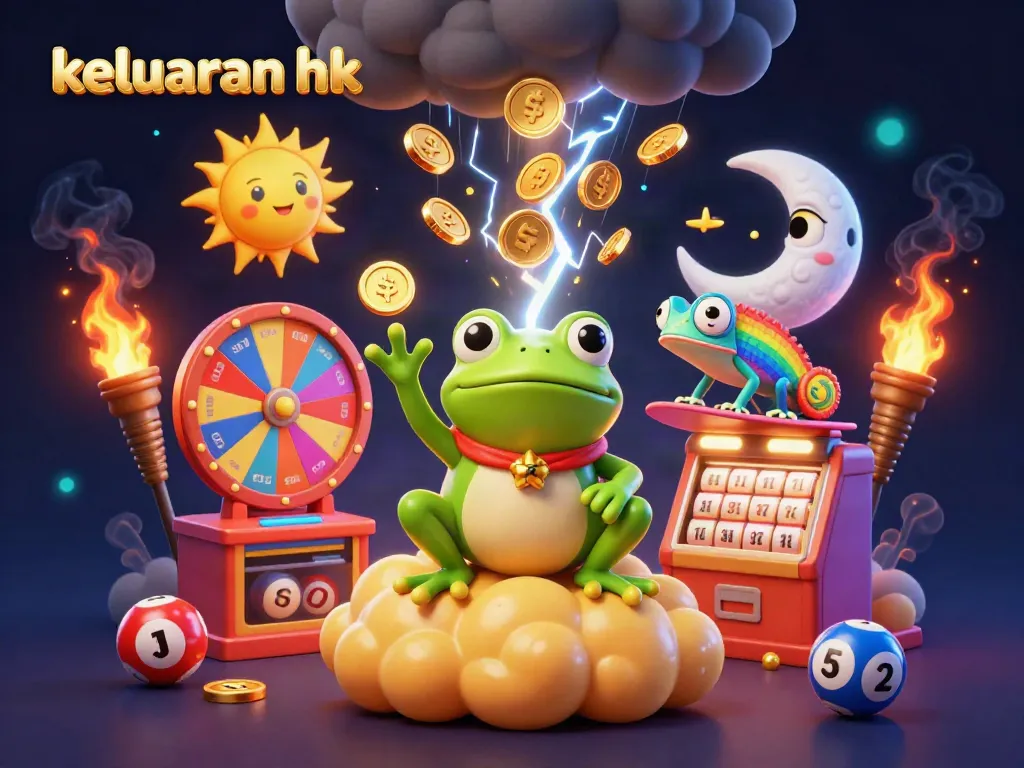 Mengikuti keluaran hk secara terkini dengan ilustrasi karakter magis dan elemen lotere.