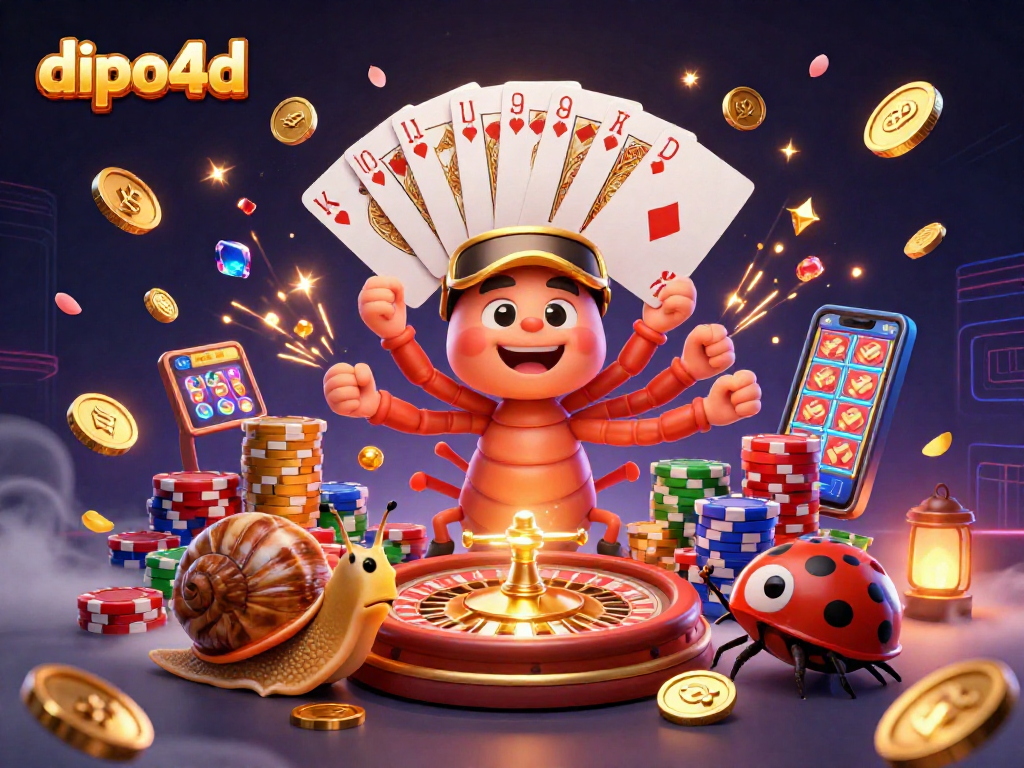 Engage with dipo4d in an exhilarating gaming experience featuring colorful characters and vibrant casino elements.