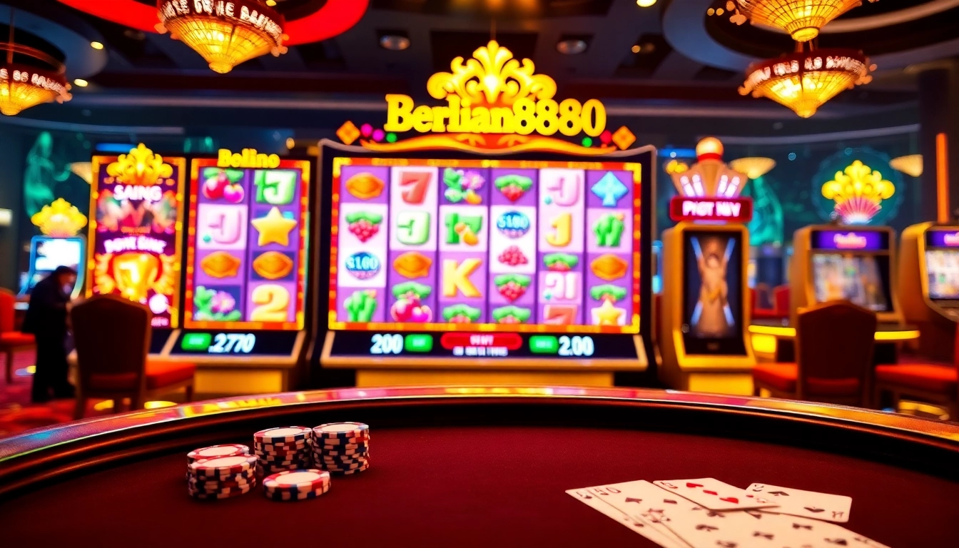 Berlian888 online slot experience with vibrant casino visuals and professional ambiance.