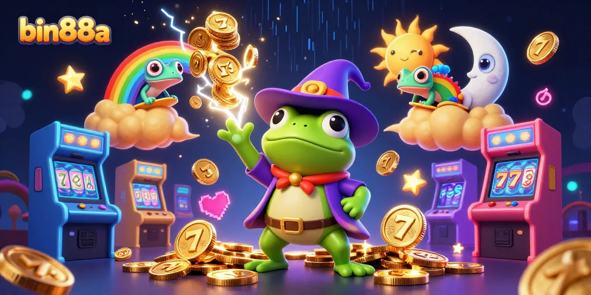 Win big with bin88a in this vibrant, action-packed casino game scene filled with gold coins.