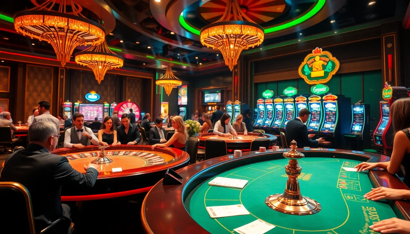 Experience the excitement of gambling at https://go8.live/ with vibrant casino action featuring poker tables and roulette wheels.