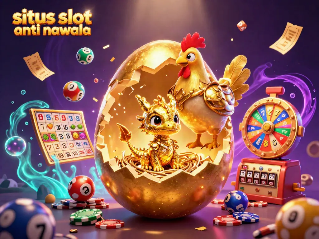 Experience the thrill of situs slot anti nawala with a golden dragon and vibrant slot elements.