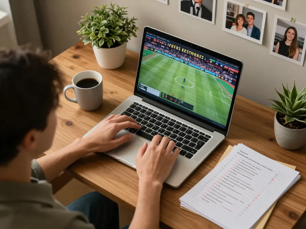 WWBOLA betting strategies displayed on a laptop during an engaging home session, showcasing fun gameplay