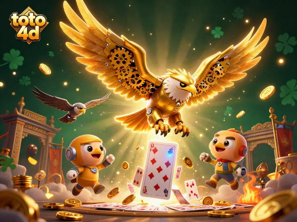 Menang besar dengan toto 4d, ilustrasi kasino 3D dengan elemen menarik.