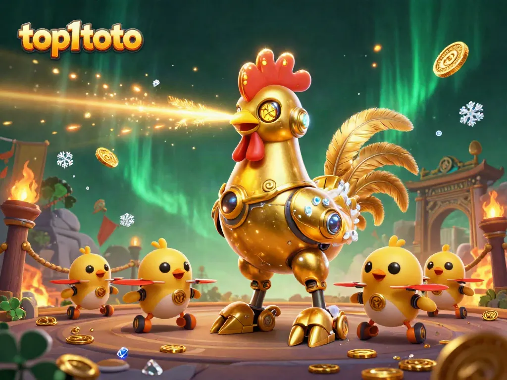 top1toto bermain di arena kasino yang ceria dengan robot ayam dan drone