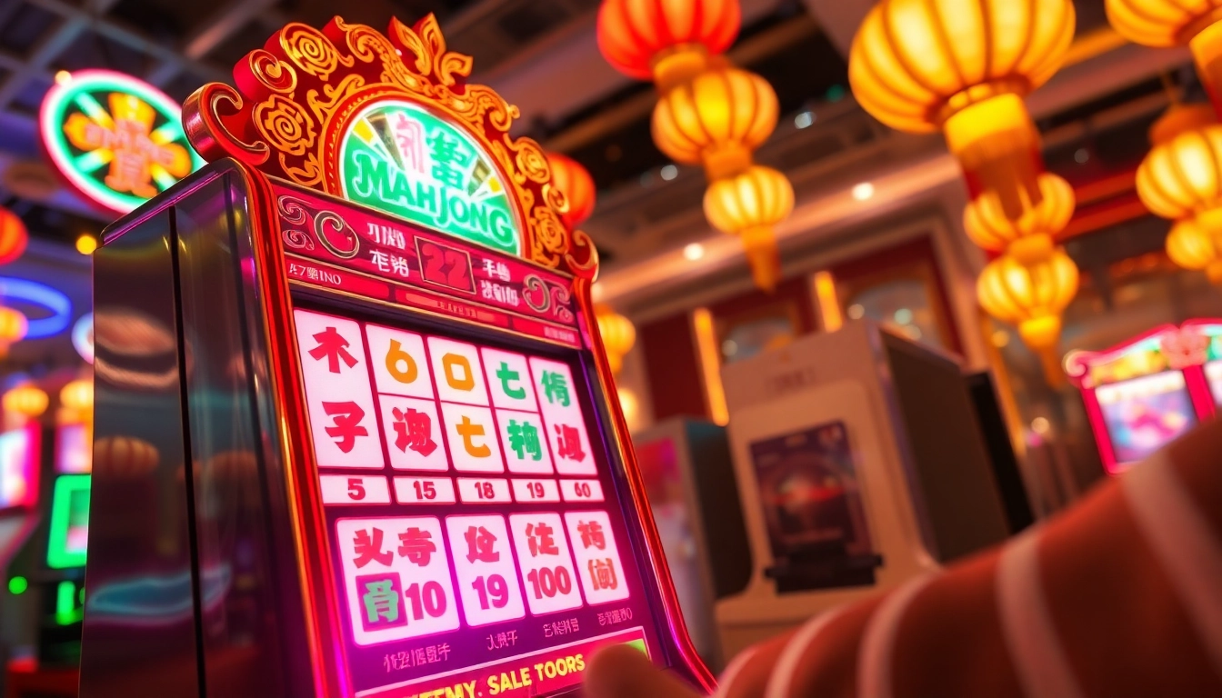Enjoying an interactive slot demo mahjong game with vibrant graphics and lively atmosphere.