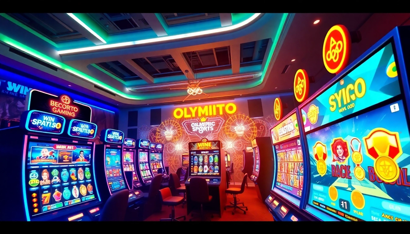 Asupantoto gaming interface showcasing Olympic-themed slot games and vibrant wins.