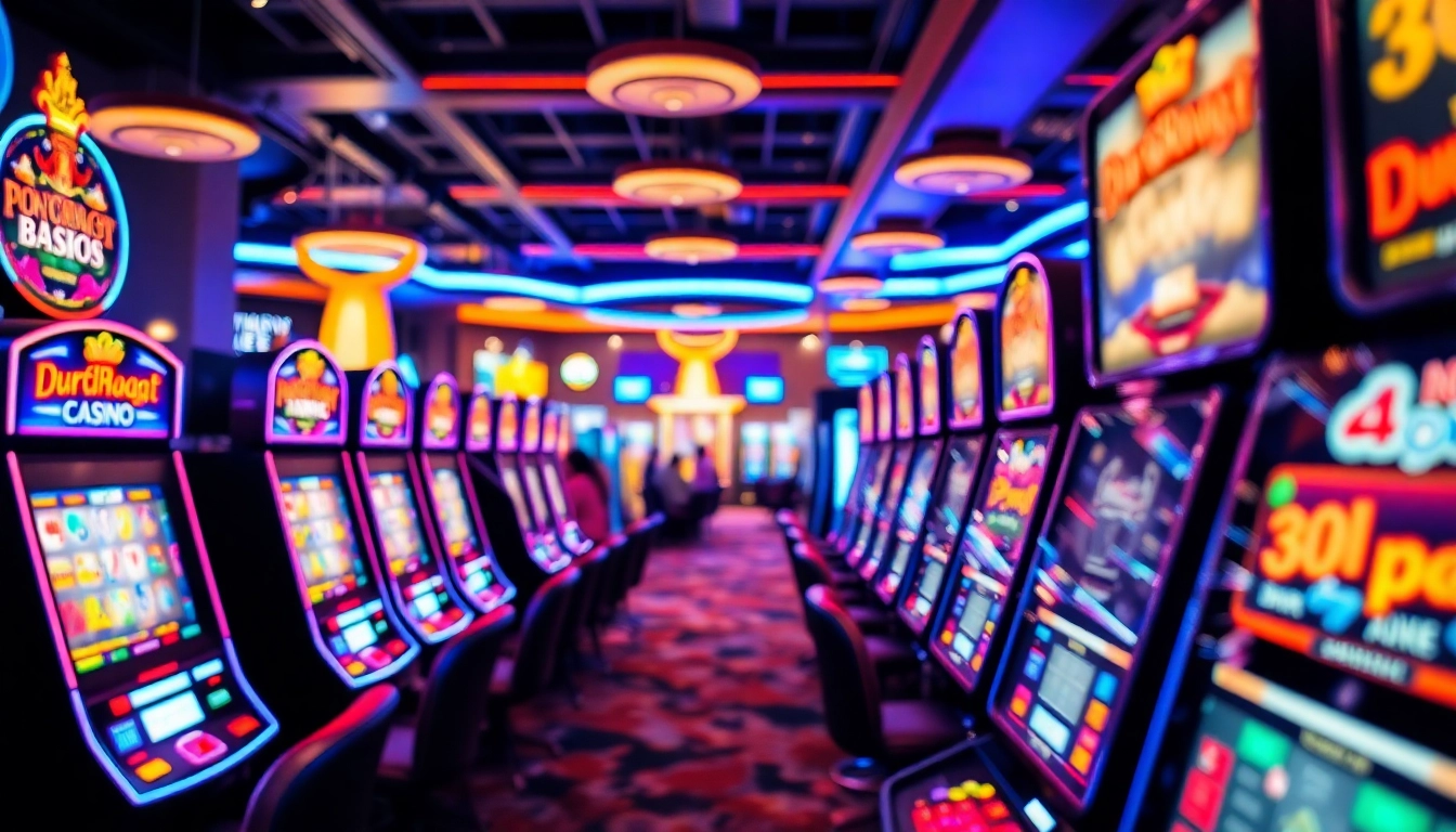 Aktifitas bermain situs slot gacor dengan mesin slot penuh warna dan suasana kasino yang cerah.