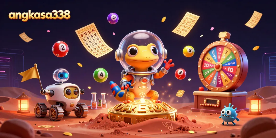 Menyaksikan permainan slot seru di angkasa338 dengan gecko alien dan kasino emas.