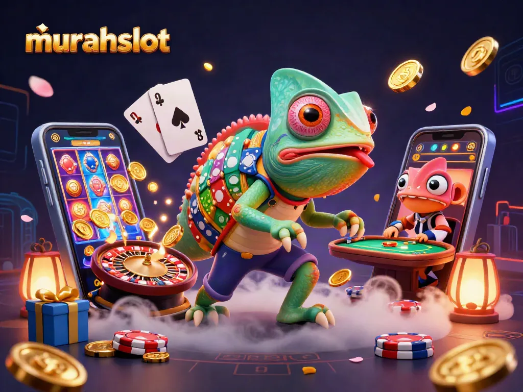 Menangkan jackpot dengan murahslot melalui ilustrasi kasino yang dinamis dan penuh energi.