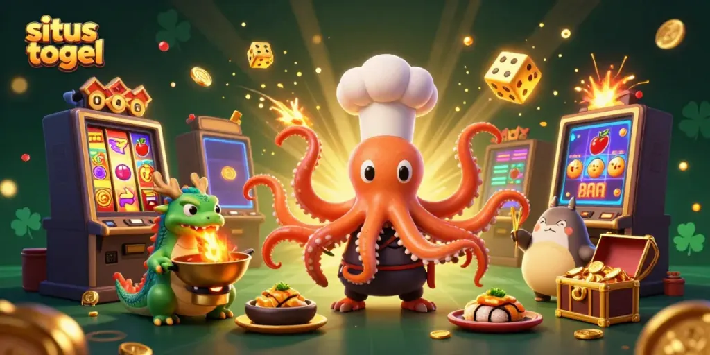 Engage in exciting gameplay at situs togel with a vibrant, dynamic 3D casino-themed scene.
