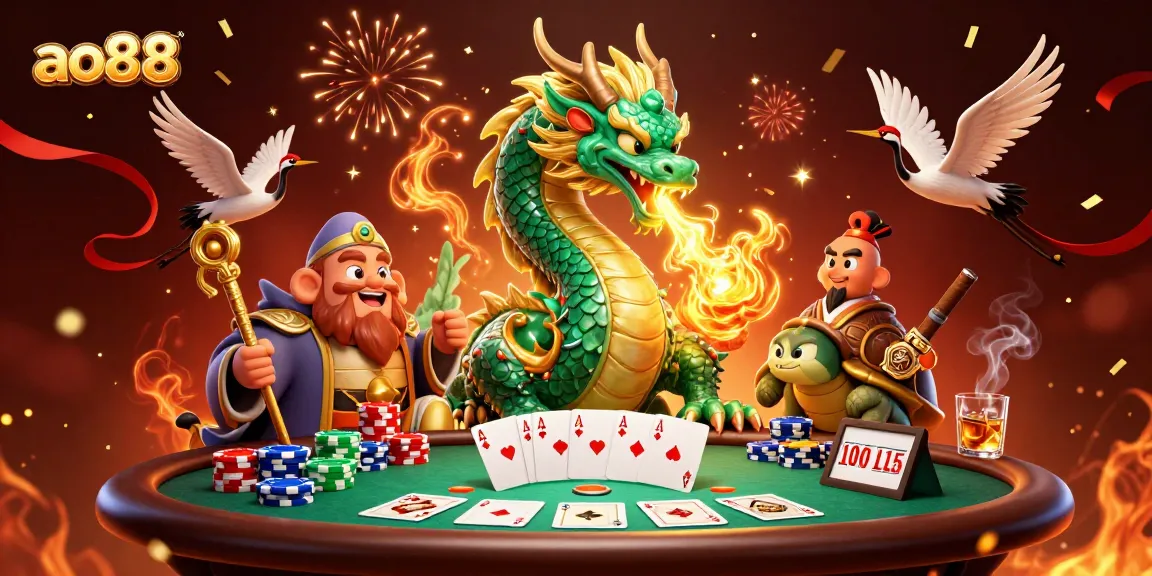 Experience thrilling action with ao88, as an emerald dragon ignites the casino scene.