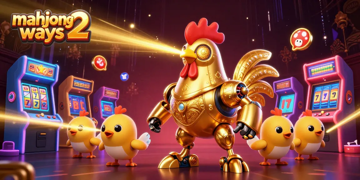 Experience thrilling gameplay with vibrant mahjong ways 2 3D scene featuring a golden rooster robot