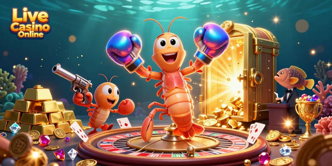 Enjoy the thrill of Live Casino Online games with vibrant cartoon characters and dynamic casino elements.
