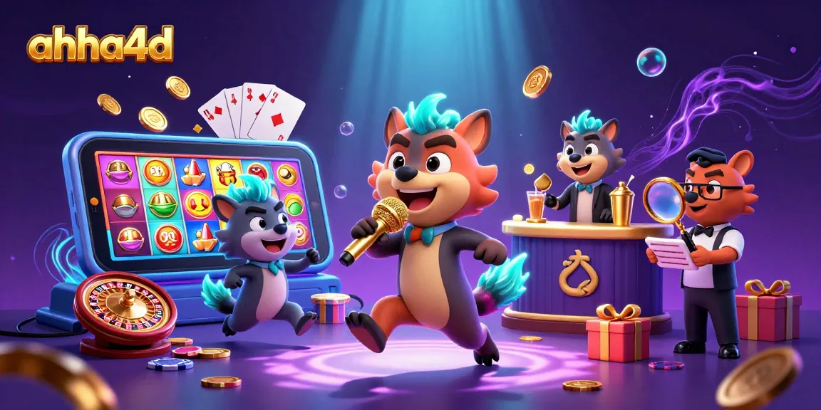 Experience the excitement of ahha4d with lively hyenas in a comedy casino scene, showcasing engaging games.