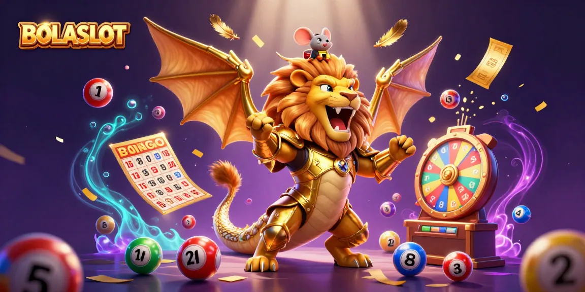 Experience thrilling wins with BOLASLOT in a vibrant, action-packed casino scene.