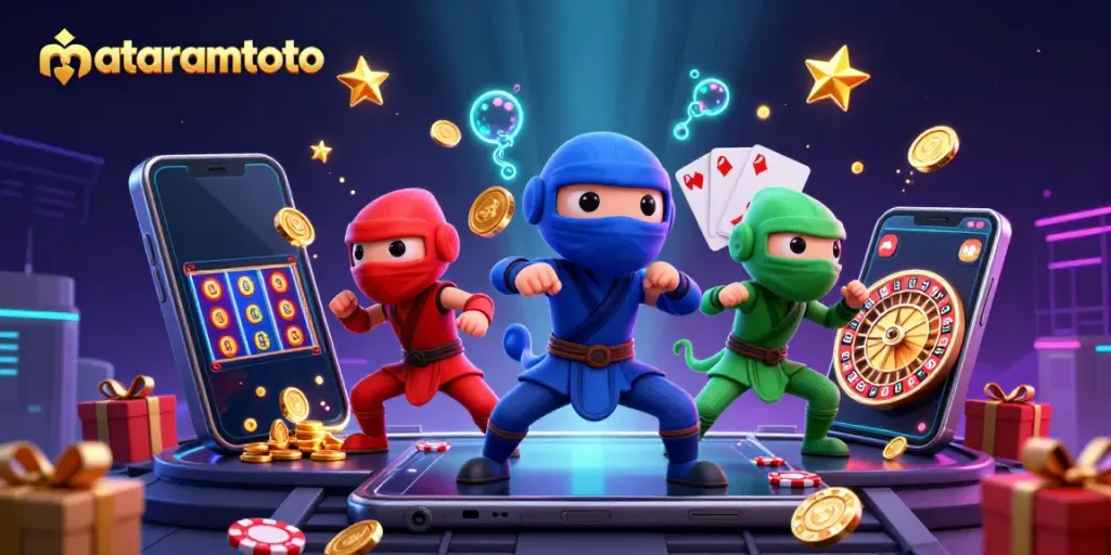 Experience thrilling gameplay with mataramtoto as ninja chameleons engage in exciting slots and casino action.