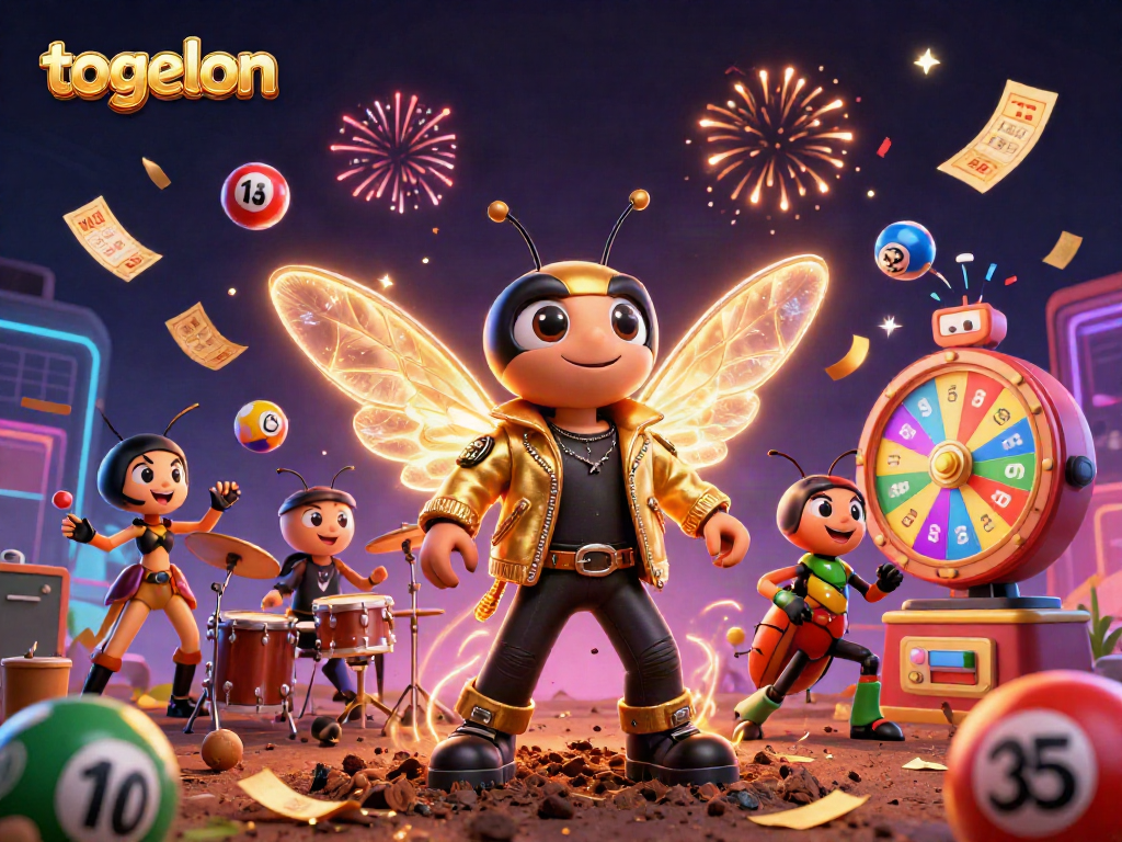 Engage with togelon thrills as vibrant lottery elements explode in a rich celebration scene.