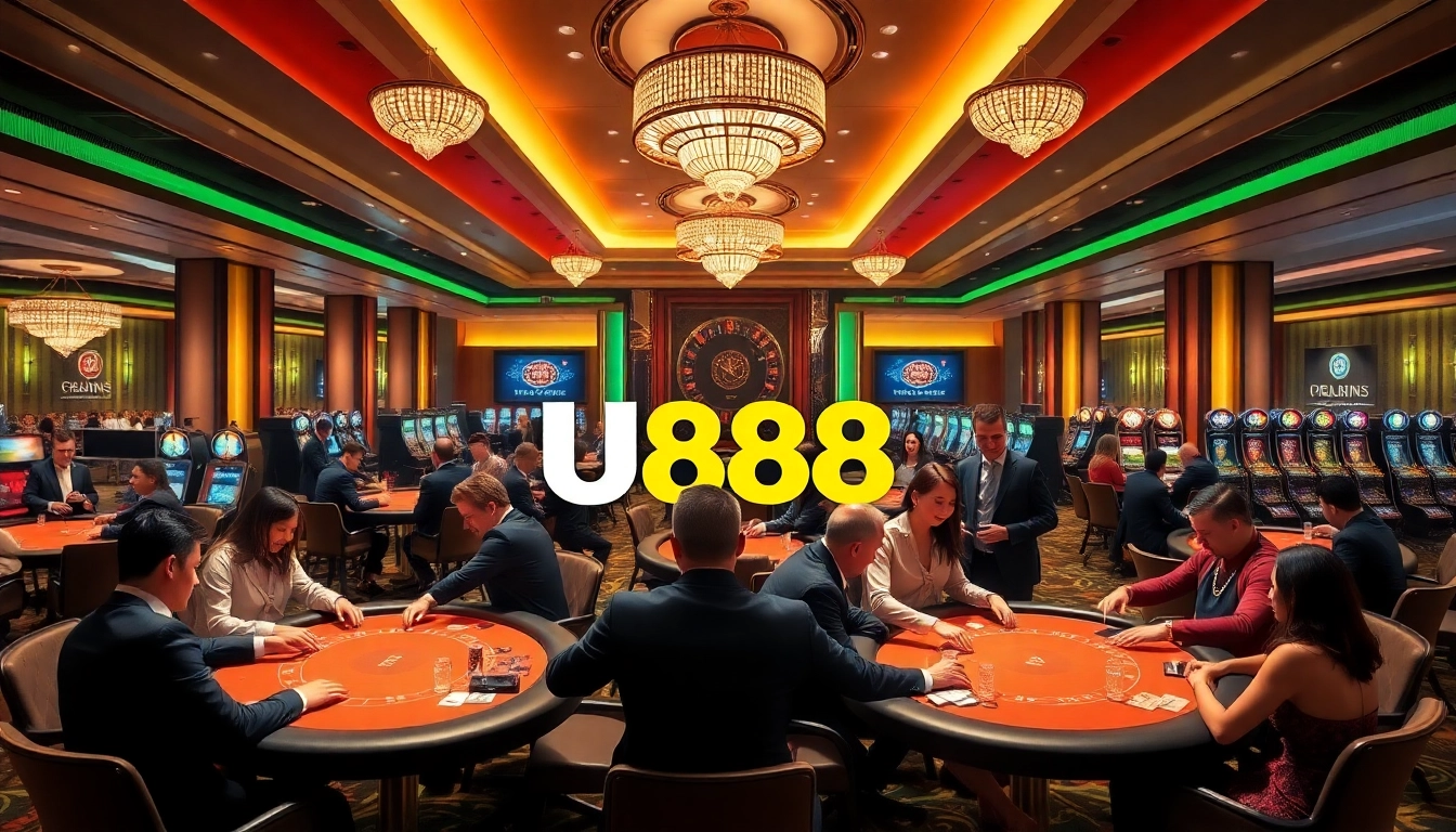 Players enjoy high-stakes gambling at U888 casino tables packed with excitement.
