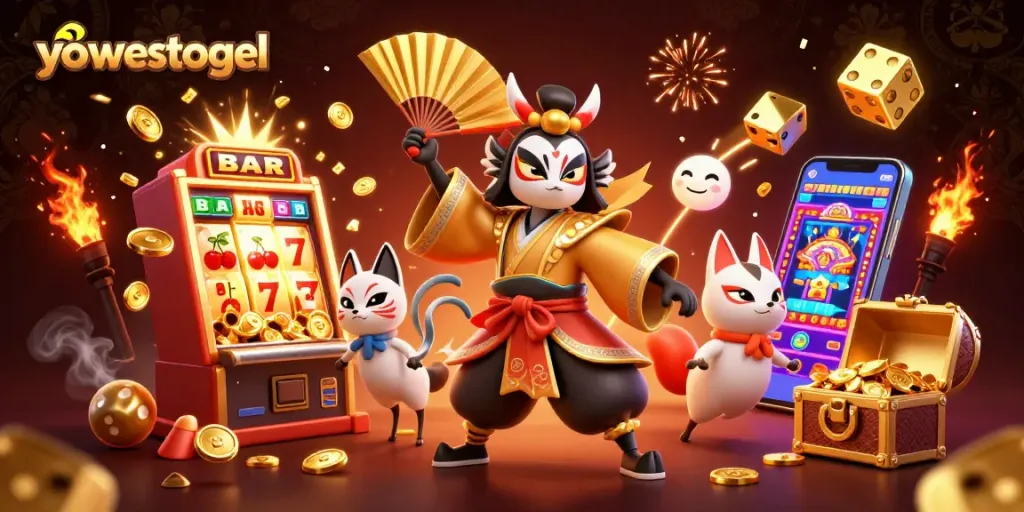Engage with yowestogel's thrilling casino scene bursting with jackport excitement and colorful game elements.