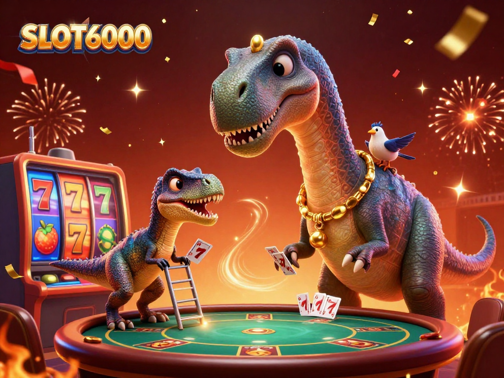 Mainkan SLOT6000 dengan karakter kartun unik di kasino virtual yang ramai.