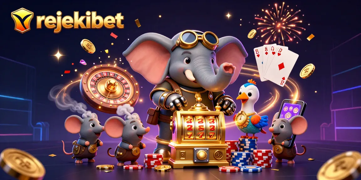 Experience the thrill of rejekibet with steampunk characters celebrating wins at a vibrant casino.