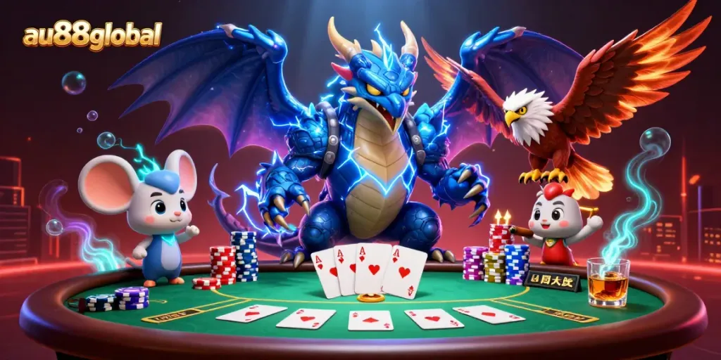 Engage with the thrilling action at au88global featuring vibrant poker elements and electrifying characters.
