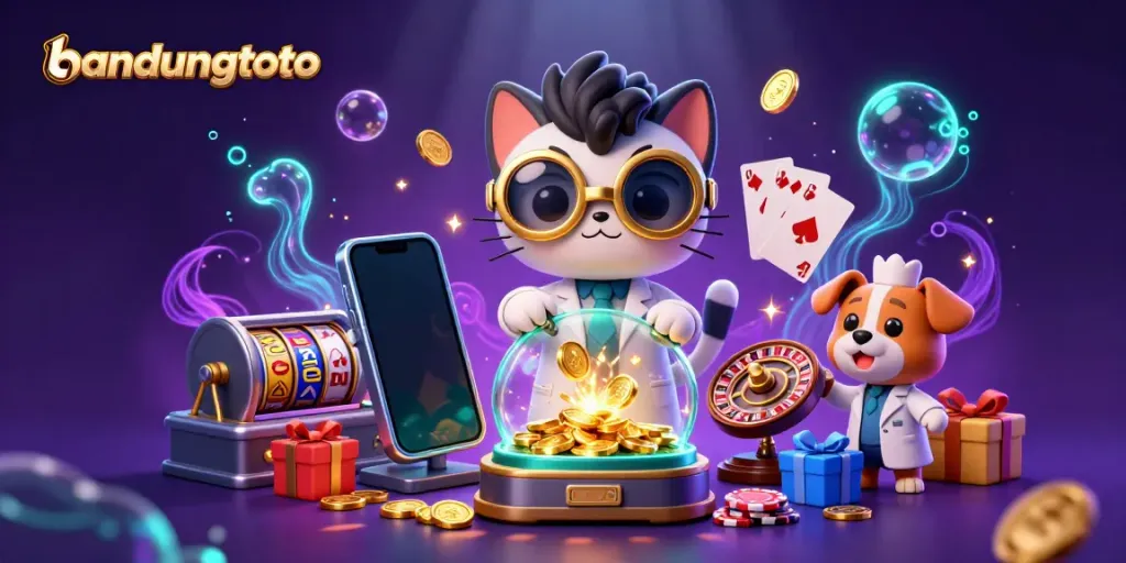 Experience the thrilling gameplay at bandungtoto with vibrant slots, golden coins, and excitement.