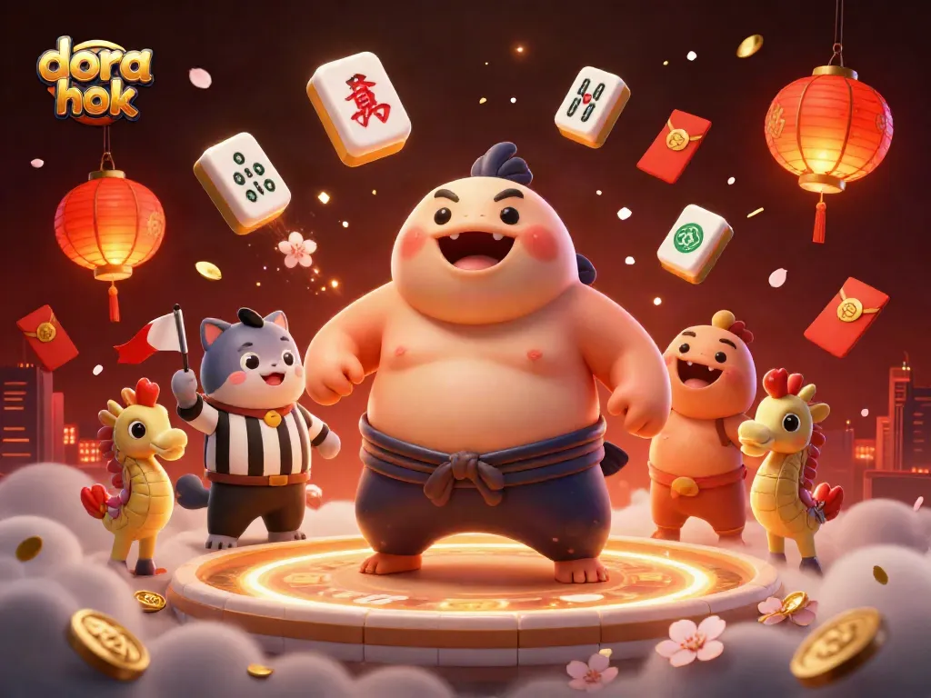 Grafis 3D dora hok yang menampilkan ikan fugu besar di ring bawah laut, menambah semarak suasana judi.
