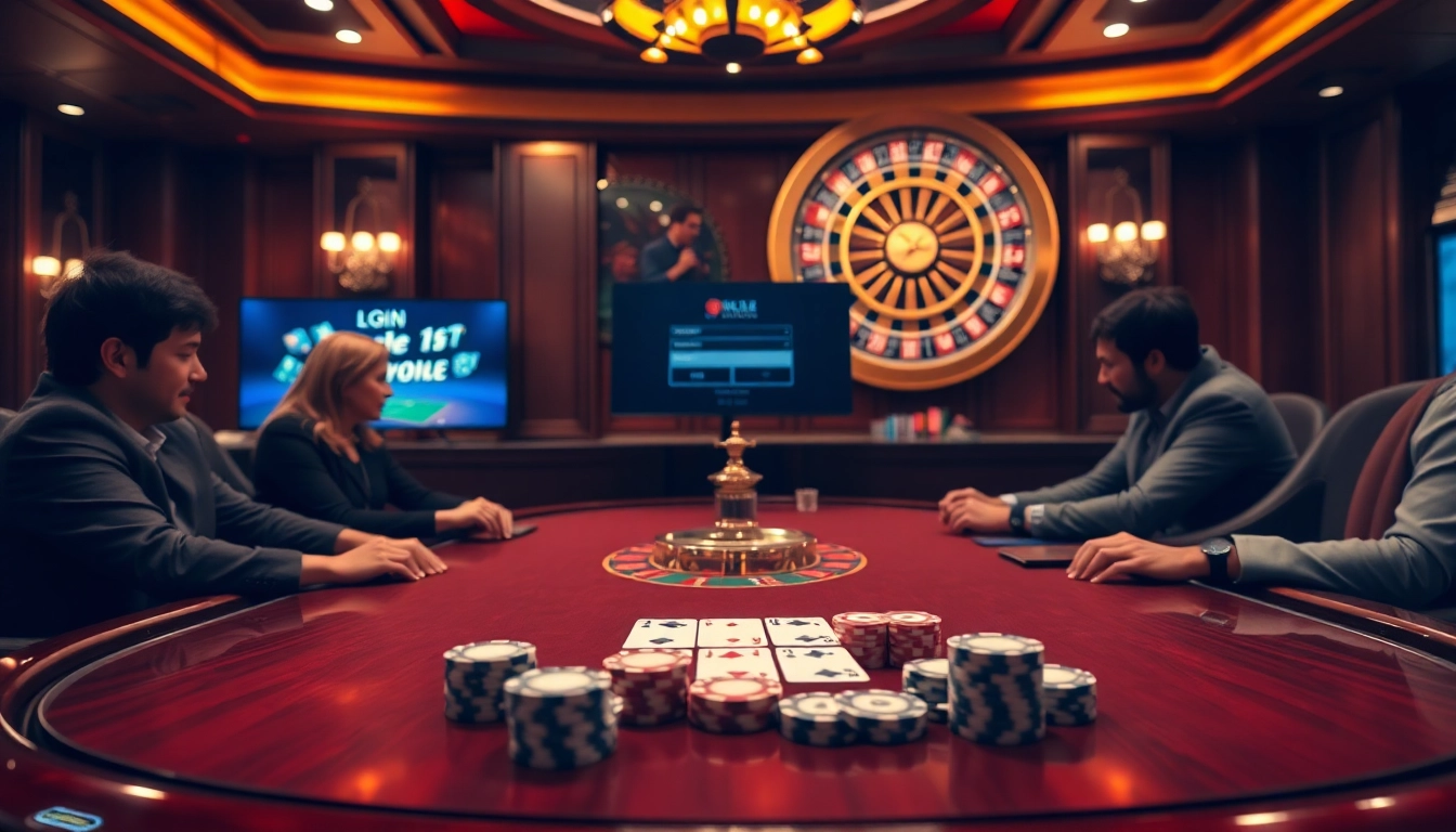 Experience idn poker apk login excitement at a luxurious poker table with chips and cards.